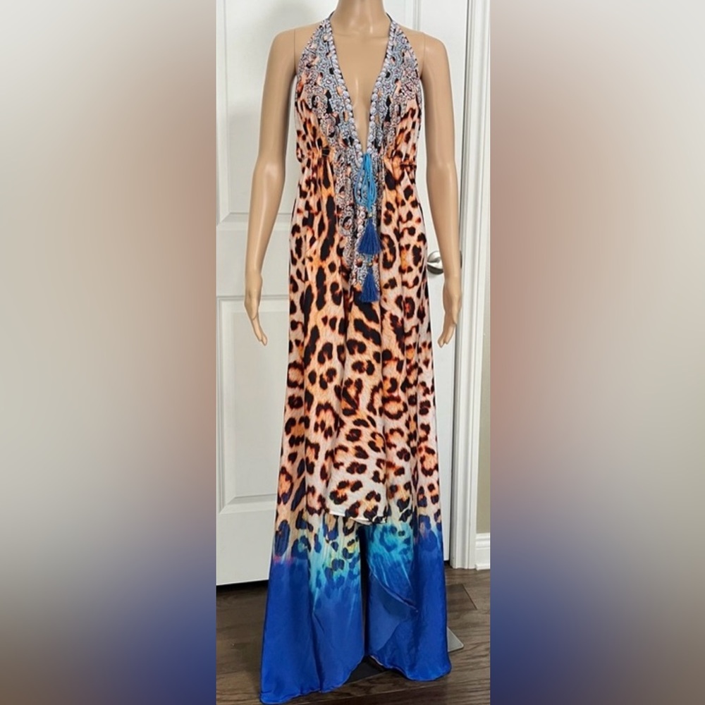 La Moda High Low Tie Halter Maxi Dress Never Worn